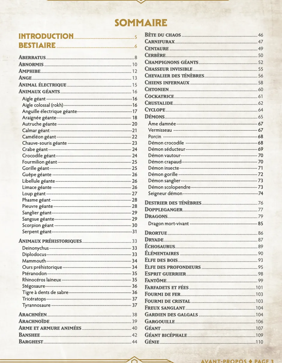 Bestiaire - Chroniques Oubliées 2ème Edition