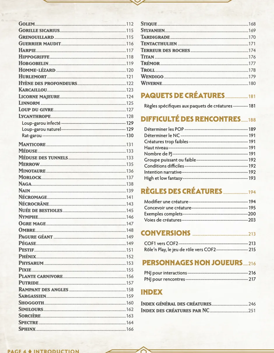 Bestiaire - Chroniques Oubliées 2ème Edition