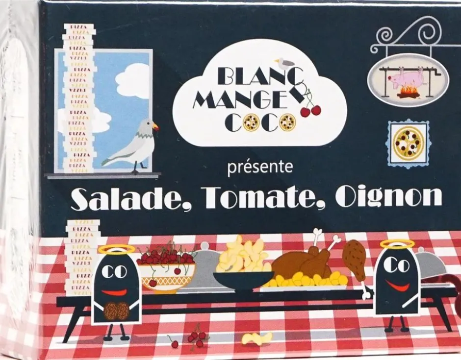 Blanc manger coco: salade, tomate, oignons