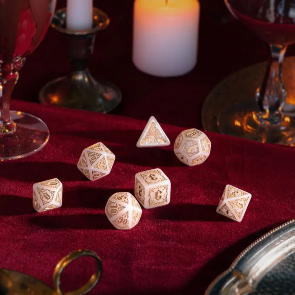 Bloodsucker Dice Set: Immortal (White / Gold)