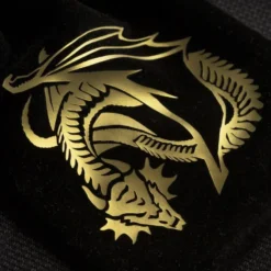 Bourse à dés : Dragon Black and Golden Velour Dice Bag