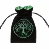 Bourse à dés : Forest Black & Green Velour