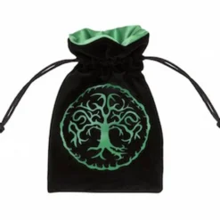 Bourse à dés : Forest Black & Green Velour