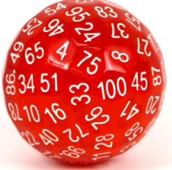 D100 en résine : rouge transparent