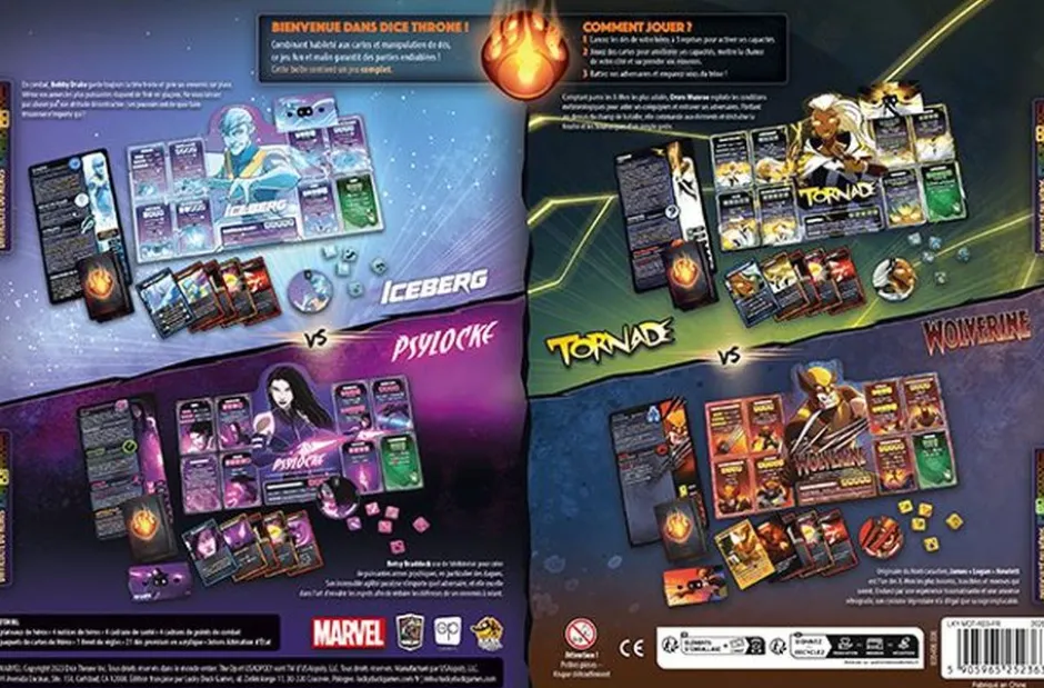 Dice Throne Marvel - Iceberg, Psylocke, Tornade, Wolverine