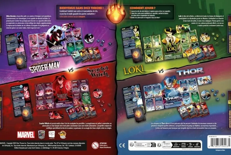 Dice Throne Marvel - Thor, Loki, Spiderman, Scarlet Witch