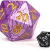 Dé à l'unité : d20 Titan Violet/Or (55mm)