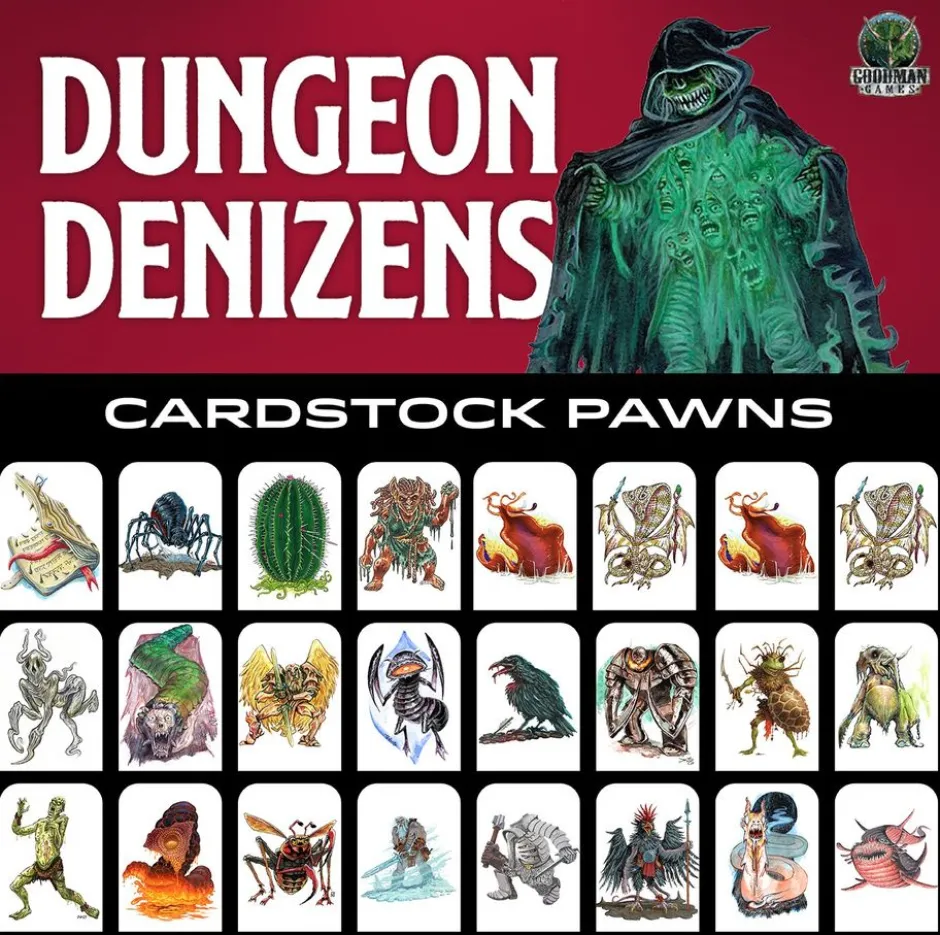Dungeon Denizens 5E: Cardstock Pawns