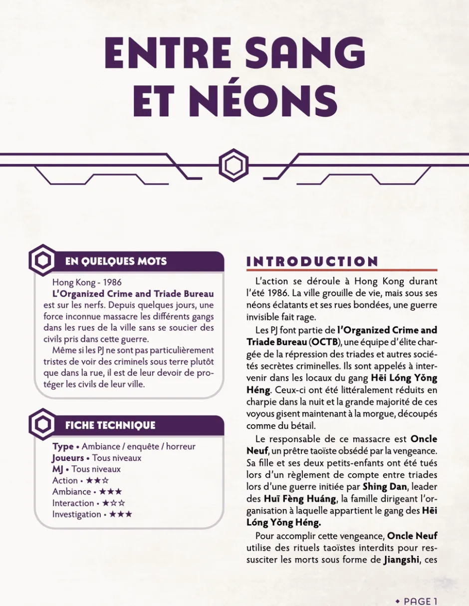 Entre sang et néons - Chroniques Oubliées Contemporain 2ème édition