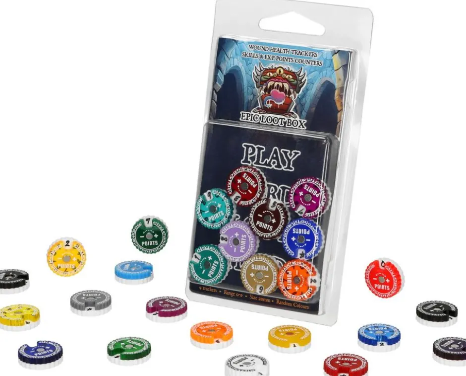 Epic Loot Box - Compteurs de Points Runic 20mm (0-9) 9 pièces