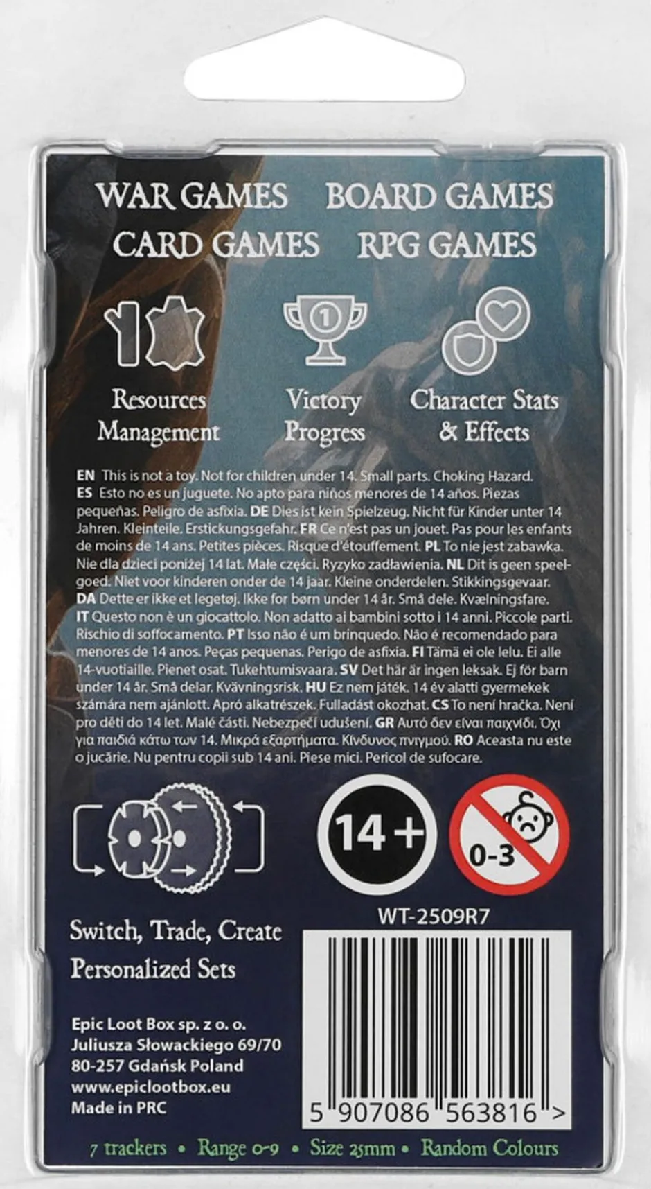Epic Loot Box - Compteurs de Points 25mm (0-9) 7 pièces