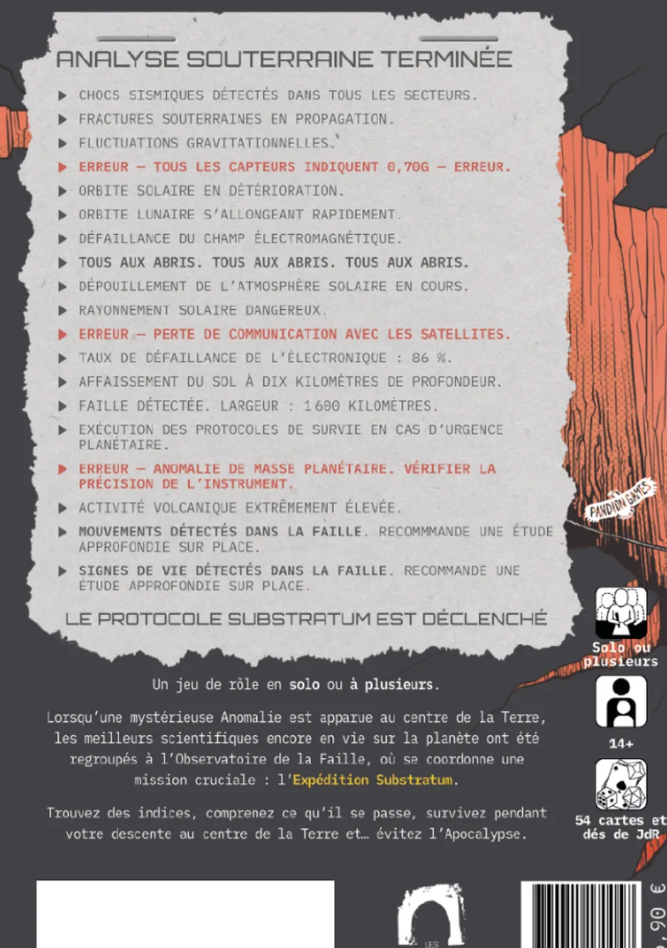 Expédition Substratum - Jeu de rôle solo ou à plusieurs