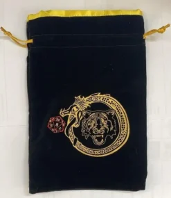 Grande Bourse Velours Dragon et Tigre