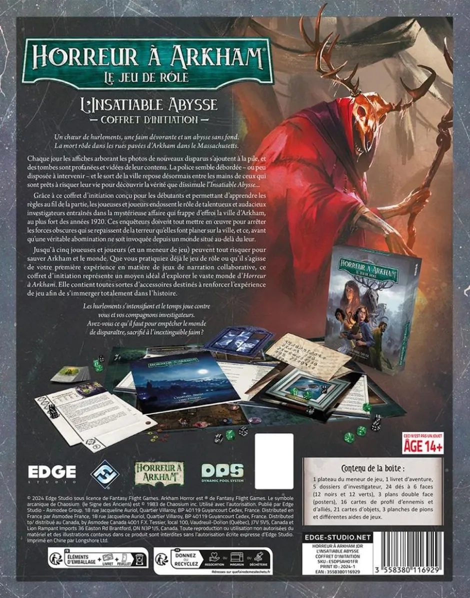 Horreur à Arkham le jeu de rôle : L'insatiable Abysse (Coffret d'initiation)