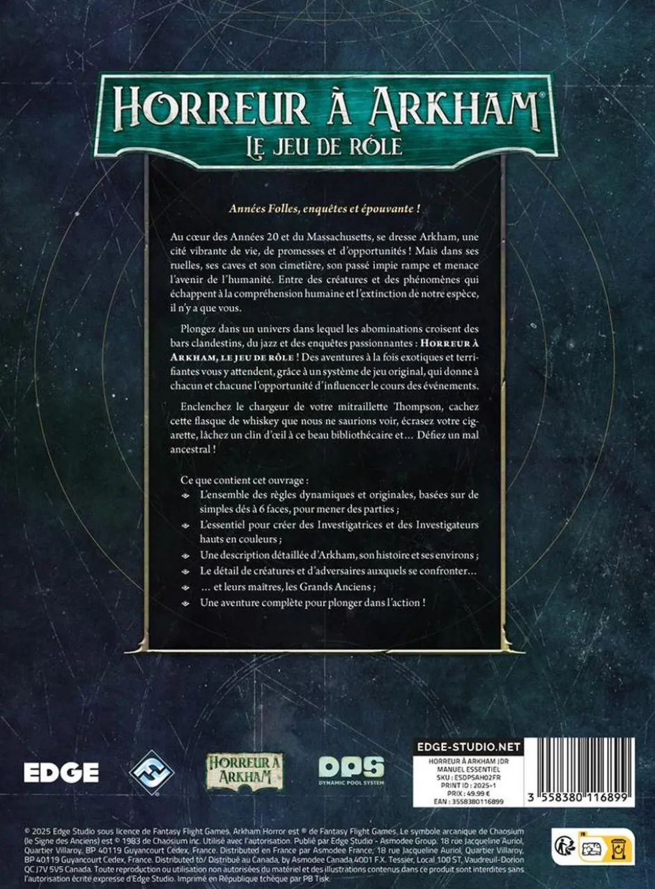 Horreur à Arkham le jeu de rôle : Manuel Essentiel