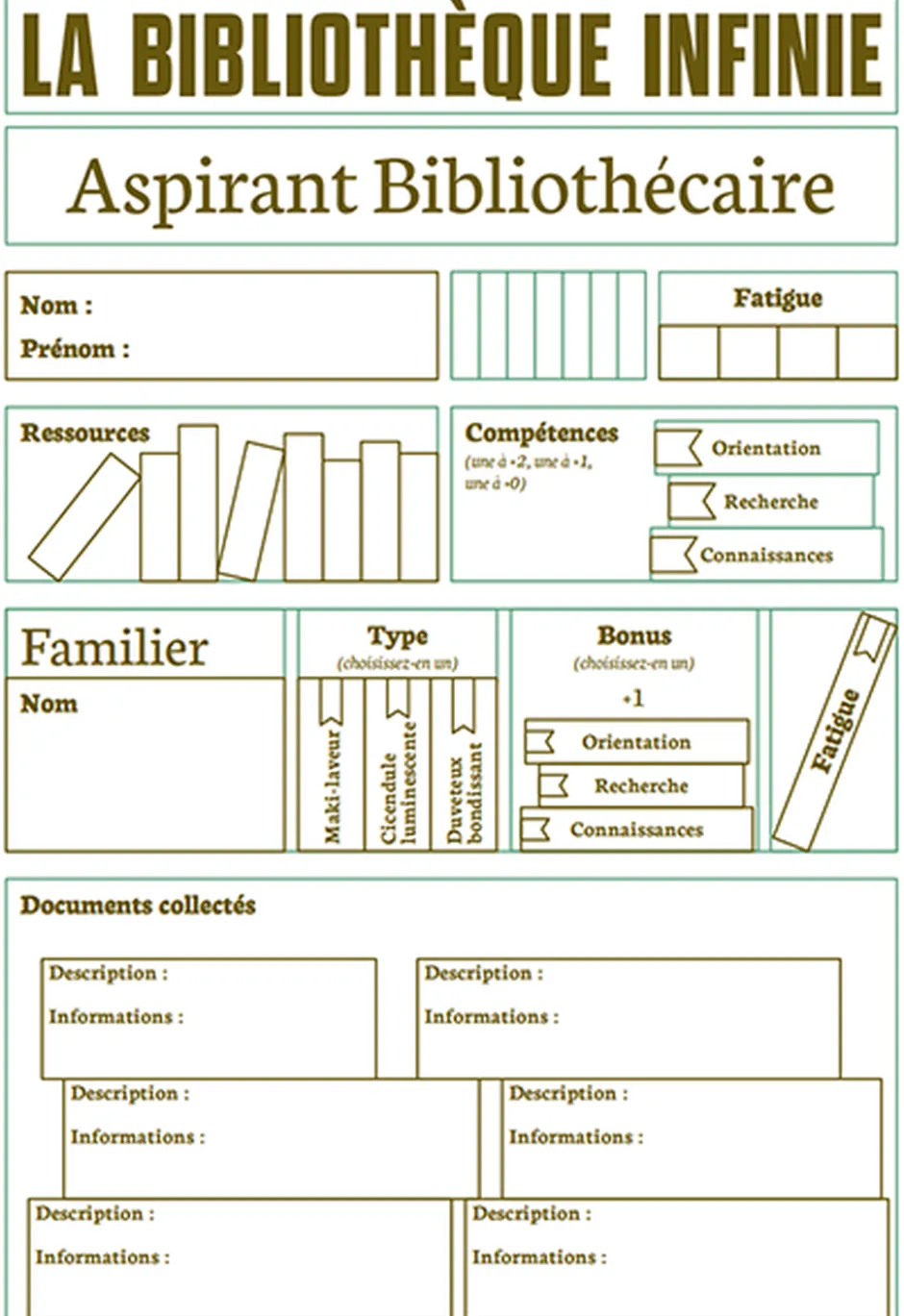La Bibliothèque Infinie - Jeu de Rôle Solo