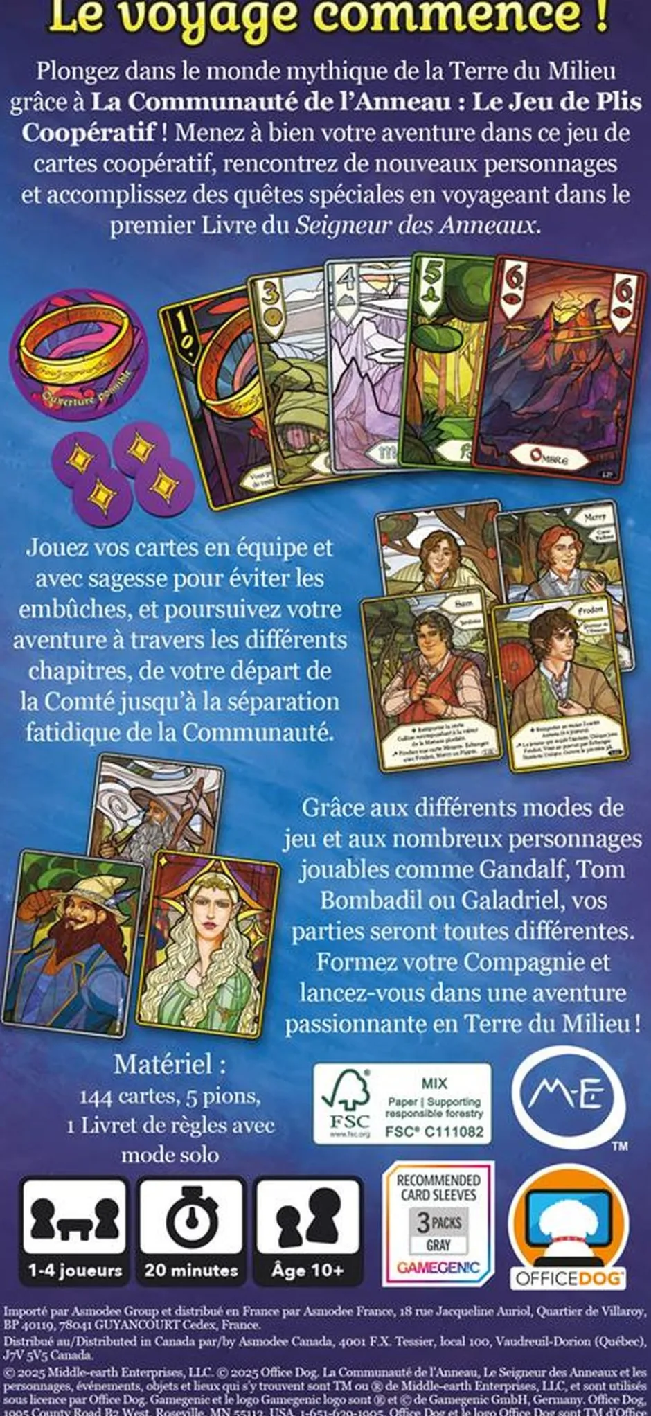 La Communauté de l'Anneau : Le jeu de plis coopératif