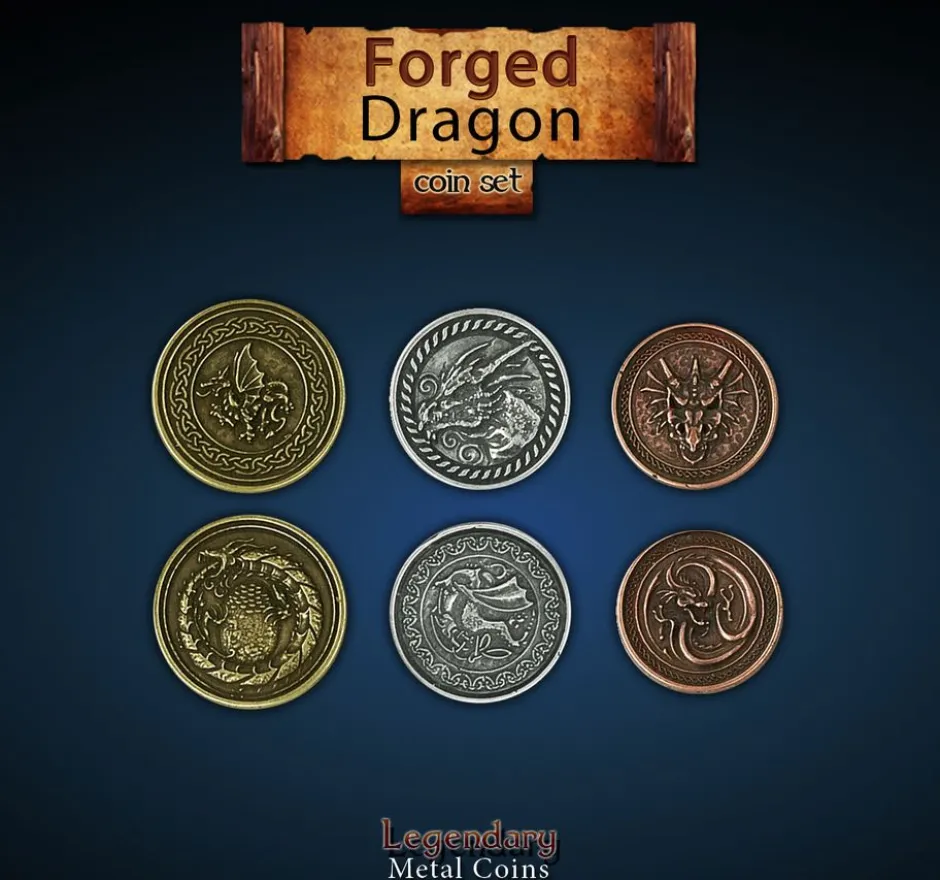 Legendary Metal Coins - Forged Dragon Coin Set