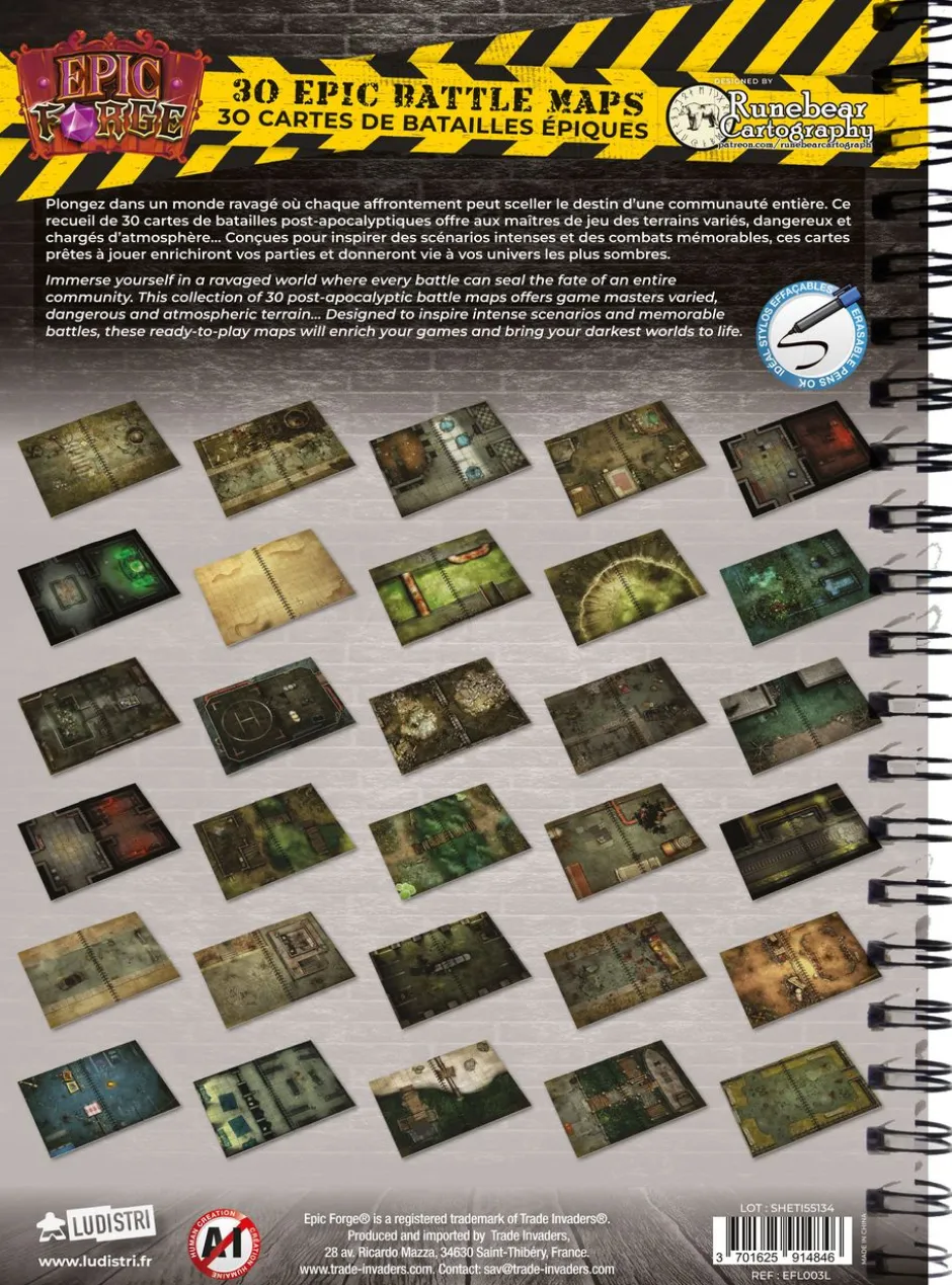 Livre Plateau de Jeu : Post Apocalyptique - (297x218 mm) Taille L - Couverture Rigide