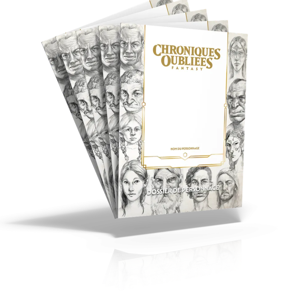 Pack de 5 Dossiers de personnage - Chroniques Oubliées 2ème Edition