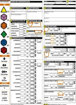 Pathfinder 2 - Boite d'initiation - Fiche de personnage