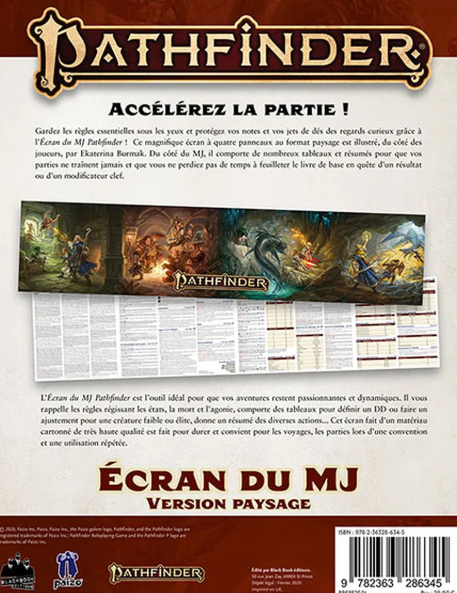 Pathfinder 2 - Ecran du MJ (Paysage)