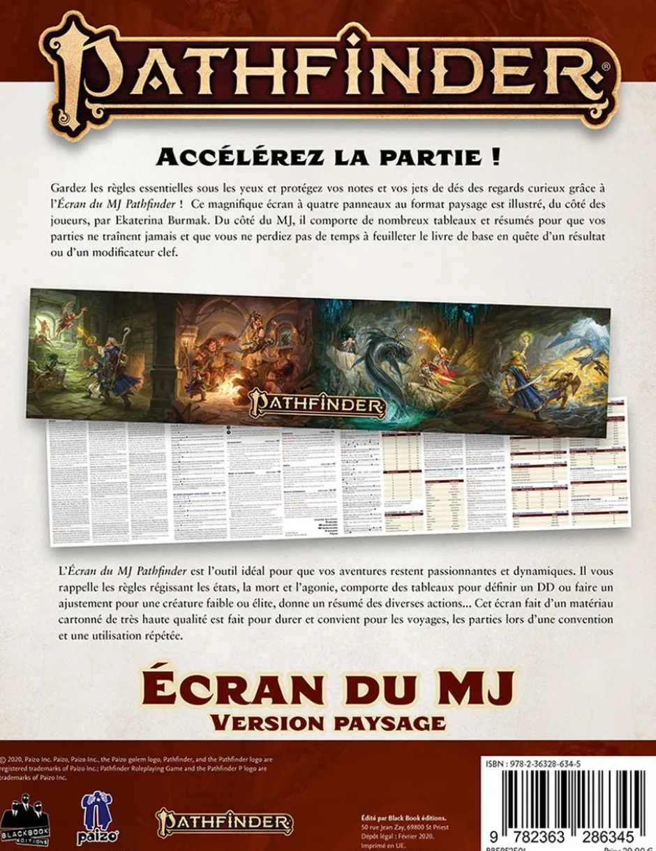 Pathfinder 2 - Ecran du MJ (Paysage)