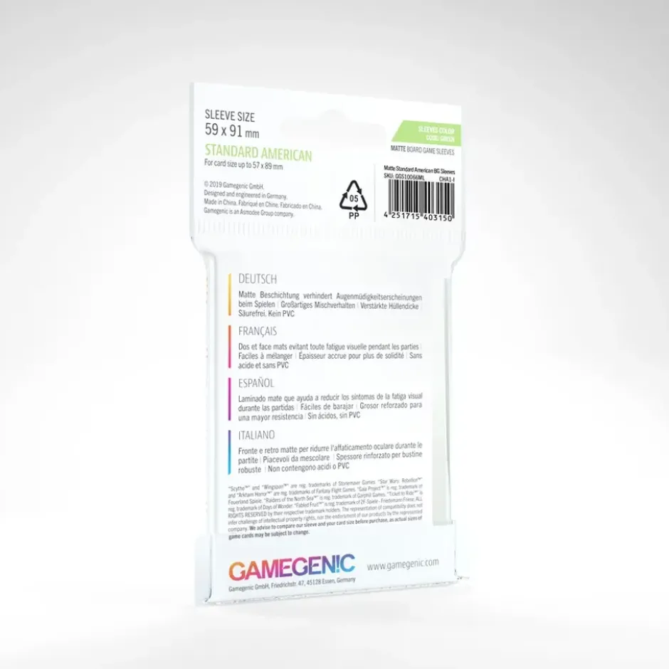Protège-cartes : Gamegenic Standard American Matte Sleeves (59x91mm)