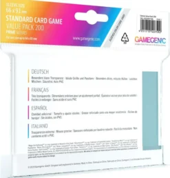 Protège-cartes : Gamegenic Standard Sleeves Value Pack Prime Sleeves x 200 (66 x 91 mm)