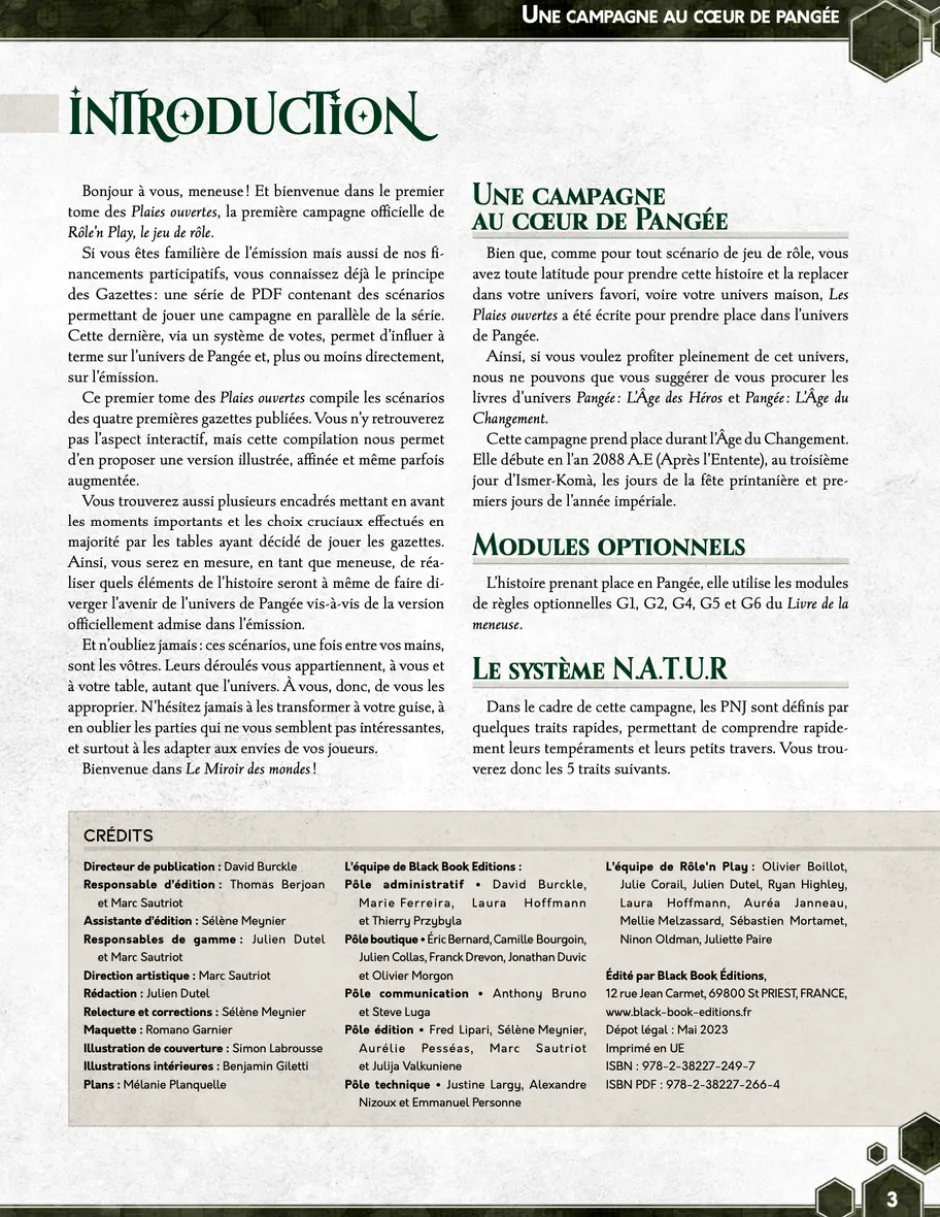 Role'n Play - Les plaies ouvertes, Tome 1 Le miroir des mondes