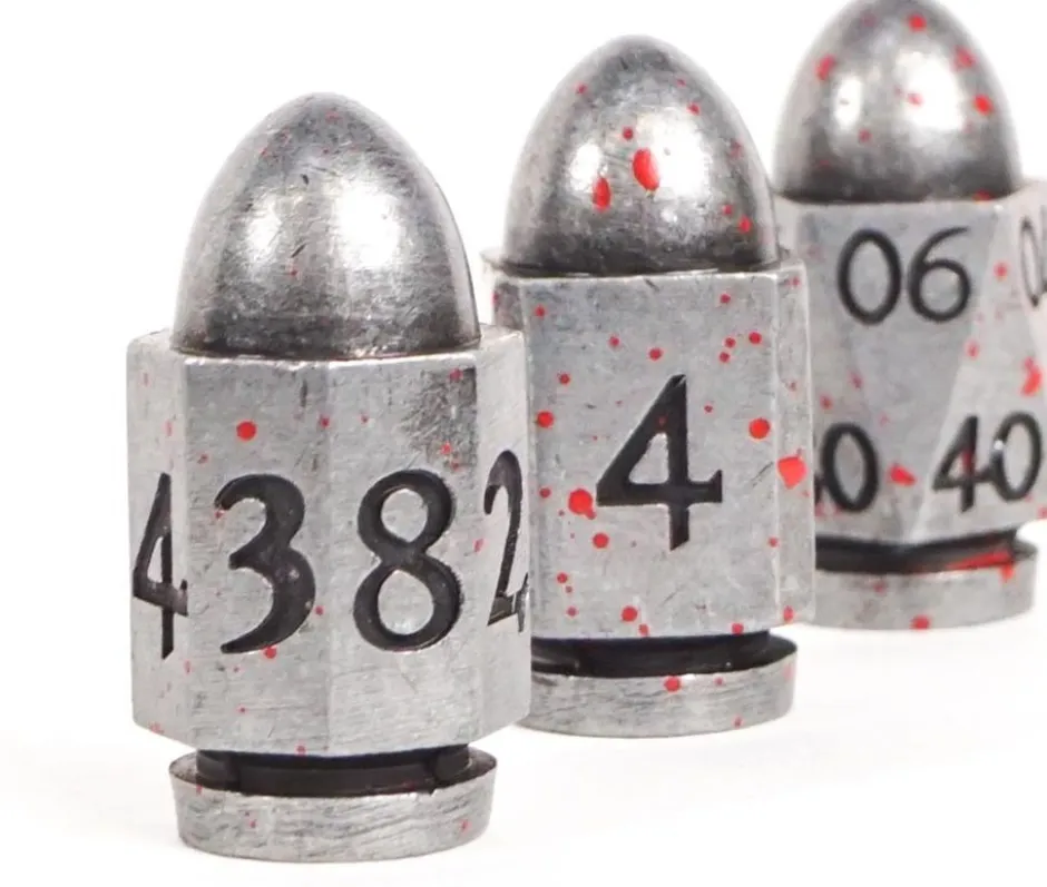 Set de dés Bullet Métalliques : Balles Argentées