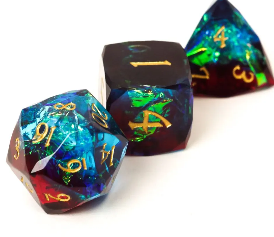 Set de dés : Crystal Rouge & Bleu
