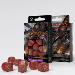Set de dés : Dragons Ruby (Red / Gold / modern d4)