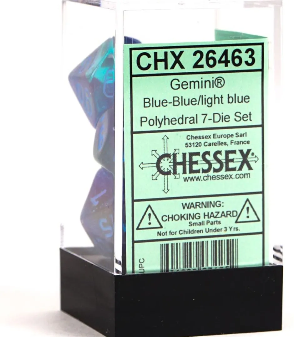Set de dés : Gemini Blue-Blue/light blue Luminary CHX26463