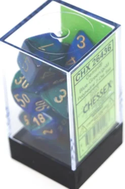 Set de dés : Gemini Blue-Green/Gold CHX26436