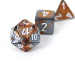 Set de dés : Gemini Copper Steel / White CHX26424