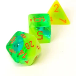 Set de dés : Gemini Plasma Green Teal/Orange CHX26470