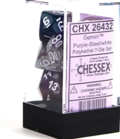Set de dés : Gemini Purple-Steel/White CHX26432