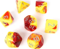 Set de dés : Gemini Red-Yellow / Silver CHX26450