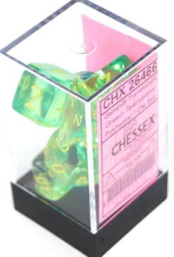 Set de dés : Gemini Translucent Green-Teal/yellow CHX26466