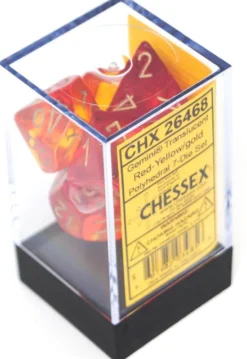 Set de dés : Gemini Translucent Red-Yellow/gold CHX26468