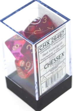 Set de dés : Gemini Translucent Red-Violet/gold CHX26467