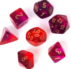 Set de dés : Gemini Translucent Red-Violet/gold CHX26467