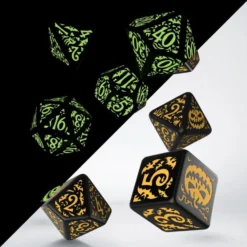 Set de dés : Halloween Pumpkin Jack O’Lantern phosphorescents