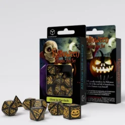 Set de dés : Halloween Pumpkin Jack O’Lantern phosphorescents