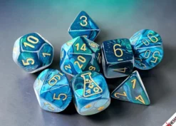 Set de dés : Lab Dice Vert Sarcelle / Or CHX30078