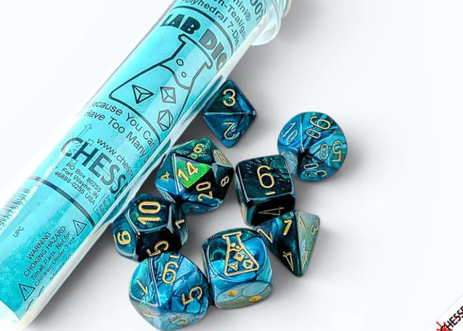 Set de dés : Lab Dice Vert Sarcelle / Or CHX30078
