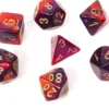Set de dés : Mini-Polyhedral Gemini Purple-Red/gold CHX20626