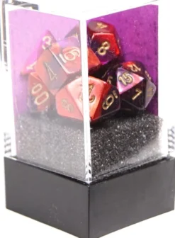 Set de dés : Mini-Polyhedral Gemini Purple-Red/gold CHX20626