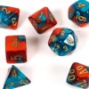 Set de dés : Mini-Polyhedral Gemini Red-teal/gold CHX20662